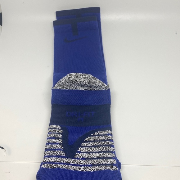 Nike Dri-FIT Elite Basketball Crew Socks Blue/Black/Gray Size M - Picture 4 of 5